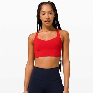 Lululemon Free to Be Bra Wild Long Line Light Support, A/B Cup Dark Red Sz. 6